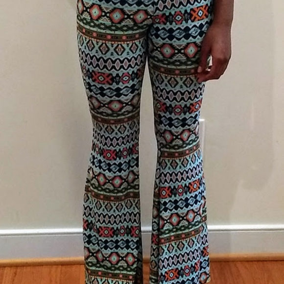 Multi-Print Stylish Bell Bottom Pants - Picture 1 of 3